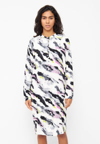 Second Hand Blusenkleid NURA aus LENZING™ ECOVERO™ - Violet / Lime (Zebra) - S