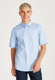 Second Hand Kurzarmhemd DYLAN aus Bio-Baumwolle - Light Blue/White (Thin Stripes) - XXL