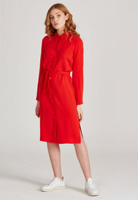 Second hand shirt dress MERLE made from TENCEL™ Lyocell - Lava Red (Tencel) - N/A - XL