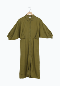 Second Hand Blusenkleid NATALIA aus TENCEL™ Lyocell - Olive Oil (Tencel) - Olive Oil - S