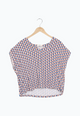 Second Hand Blusenshirt RUBY aus LENZING™ ECOVERO™ - Terracotta / Blue (Geometric) - XL