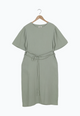 Second Hand Musselinkleid ALVA aus Bio-Baumwolle - Sage - S