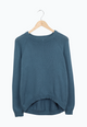 Second hand knitted sweater ERICA made from organic cotton - Teal Blue - N/A - N/A