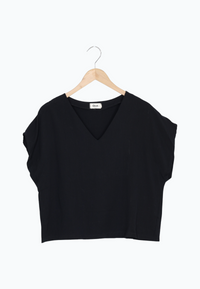 Second Hand Blusenshirt RUBY aus TENCEL™ Lyocell - Black (Tencel) - M