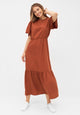 Givn Berlin Volantkleid MARISSA aus TENCEL™ REFIBRA™ Lyocell Dress Terracotta (Refibra)