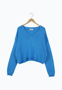Second Hand Strickpullover GBLINNEA relaxed Fit aus Bio-Baumwolle - French Blue - S