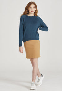 Second hand knitted sweater ERICA made from organic cotton - Teal Blue - N/A - N/A
