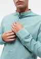 Givn Berlin Baumwollhemd GBWES mit Stehkragen Buttoned Shirt Malachite Green (Melange)