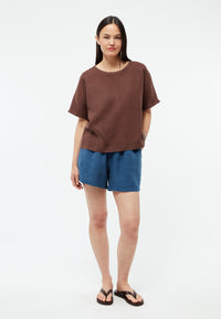 Givn Berlin Bluse GBPINA aus Leinen Blouse Chocolate Brown (Linen)