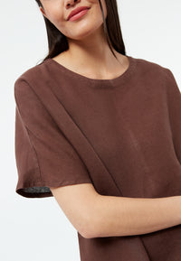 Givn Berlin Bluse GBPINA aus Leinen Blouse Chocolate Brown (Linen)