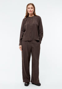 Givn Berlin Bluse GBSMILLA mit Puffärmeln aus TENCEL™ mit Peach-Effekt Blouse Coffee Brown (Tencel)