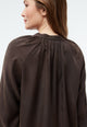Givn Berlin Bluse GBSMILLA mit Puffärmeln aus TENCEL™ mit Peach-Effekt Blouse Coffee Brown (Tencel)