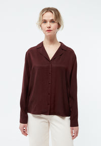 Givn Berlin Bluse GBZORA aus TENCEL™ mit Reverskragen Blouse Wine Red (Tencel)