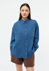 Givn Berlin Blusenhemd GBNADA aus Leinen Blouse Blazing Blue (Linen)