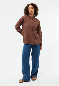 Givn Berlin Blusenhemd GBNADA aus Leinen Blouse Chocolate Brown (Linen)