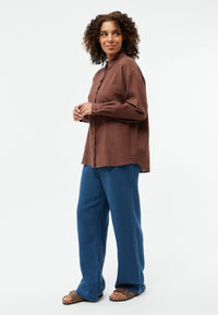 Givn Berlin Blusenhemd GBNADA aus Leinen Blouse Chocolate Brown (Linen)
