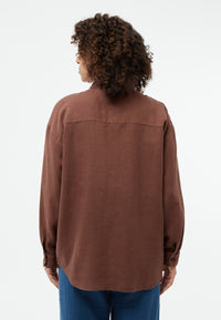 Givn Berlin Blusenhemd GBNADA aus Leinen Blouse Chocolate Brown (Linen)