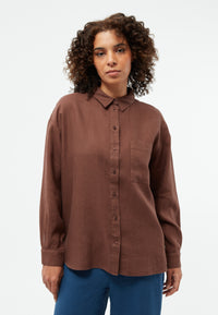 Givn Berlin Blusenhemd GBNADA aus Leinen Blouse Chocolate Brown (Linen)