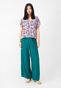 Givn Berlin Blusenshirt GBRUBY relaxed Fit aus LENZING™ ECOVERO™ Blouse Green / Violet (Bubbles)