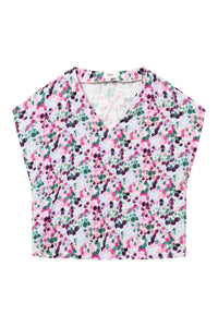 Givn Berlin Blusenshirt GBRUBY relaxed Fit aus LENZING™ ECOVERO™ Blouse Green / Violet (Bubbles)