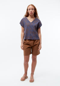 Givn Berlin Blusenshirt GBRUBY relaxed aus Bio-Baumwolle Blouse Nightshade Blue (Outlines)