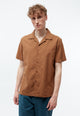 Givn Berlin Bowling-Shirt GBBARIK aus Bio-Baumwoll Seersucker Buttoned Shirt Pecan Brown (Structure)