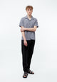 Givn Berlin Bowling-Shirt GBBARIK aus Bio-Baumwoll Seersucker Buttoned Shirt Stormy Grey (Structure)