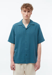 Givn Berlin Bowling-Shirt GBLUCA relaxed aus Bio-Baumwoll Musselin Buttoned Shirt Basalt (Musselin)