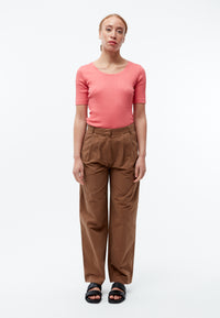 Givn Berlin Bundfaltenhose GBLIZZY aus Bio-Baumwoll Twill Trousers Pecan Brown