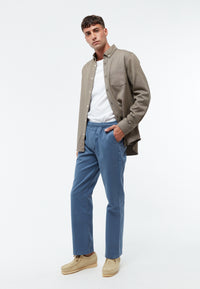 Givn Berlin Chinohose GBERIC aus Bio-Baumwolle mit elastischem Bund Trousers Steel Blue