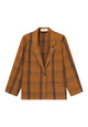 Givn Berlin Flanellblazer EDITH aus Bio-Baumwolle Blazer Brown / Blue / Oak (Checked)