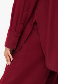 Givn Berlin Flanellhemd COSIMA aus Bio-Baumwolle Blouse Tibetan Red