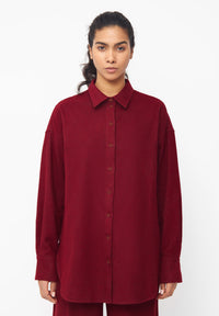 Givn Berlin Flanellhemd COSIMA aus Bio-Baumwolle Blouse Tibetan Red