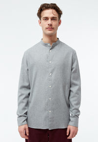 Givn Berlin Flanellhemd GBWES in lockerer Passform Buttoned Shirt Mid Grey