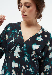 Givn Berlin GBAnissa Dress Black / Dark Teal (Flowers)