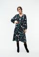 Givn Berlin GBAnissa Dress Black / Dark Teal (Flowers)