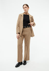 Givn Berlin Flanellhose GBBEATRICE aus Bio-Baumwolle Trousers Beige / Grey (Melange)