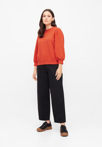 Givn Berlin Sweater GBCLOUDY aus recycelter Baumwolle mit Puffärmeln Sweater Dark Orange