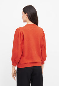 Givn Berlin Sweater GBCLOUDY aus recycelter Baumwolle mit Puffärmeln Sweater Dark Orange