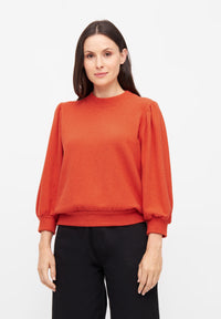 Givn Berlin Sweater GBCLOUDY aus recycelter Baumwolle mit Puffärmeln Sweater Dark Orange