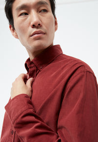Givn Berlin Kordhemd GBFABIO aus Bio-Baumwolle Buttoned Shirt Cranberry (Cord)