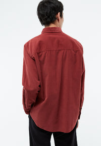 Givn Berlin Kordhemd GBFABIO aus Bio-Baumwolle Buttoned Shirt Cranberry (Cord)