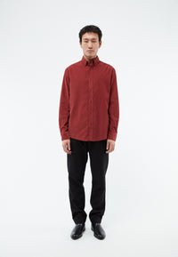 Givn Berlin Kordhemd GBFABIO aus Bio-Baumwolle Buttoned Shirt Cranberry (Cord)