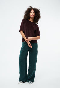 Givn Berlin Samtbluse GBJANKA aus Bio-Baumwolle mit Puffärmeln Blouse Midnight Plum