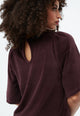 Givn Berlin Samtbluse GBJANKA aus Bio-Baumwolle mit Puffärmeln Blouse Midnight Plum