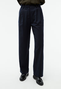Givn Berlin Hose GBLIZ aus Wolle mit weitem Bein Trousers Midnight Blue