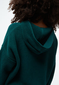 Givn Berlin Strickpullover GBMARIELLA relaxed Fit aus Bio-Baumwolle mit Kaputze Sweater Dark Teal