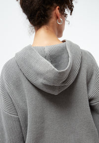 Givn Berlin Strickpullover GBMARIELLA relaxed Fit aus Bio-Baumwolle mit Kaputze Sweater Graphite Grey