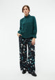 Givn Berlin Hose GBMARLA aus Cupro (Bemberg™) mit weitem Bein Trousers Black / Dark Teal (Flowers)