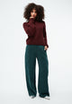 Givn Berlin Hose GBMARLA aus Cupro (Bemberg™) mit weitem Bein Trousers Dark Teal